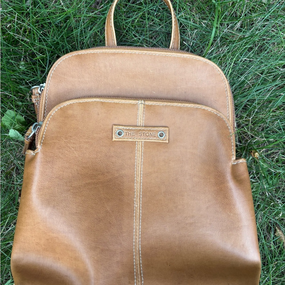 Tan Leather Backpack